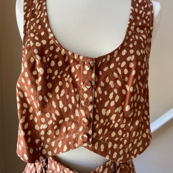 Free People fawn printed shorts set with vest - Picture 4 of 6